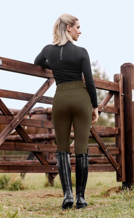 Legginsy jeździeckie zimowe ELT Rena w kolorze zielonym