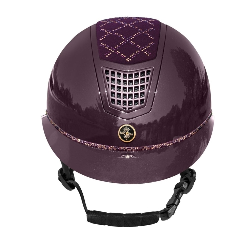 Kask do jazdy konnej z szerokim daszkiem Fair Play Quantinum W-V Spotlight Shiny w kolorze jagodowym