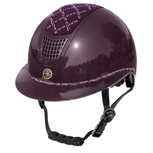 Kask jeździecki z szerokim daszkiem Fair Play Quantinum W-V Spotlight Shiny w kolorze jagodowym