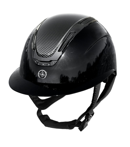 Kask jeździecki Fair Play Equileus W-V Carbon Shiny w kolorze czarnym