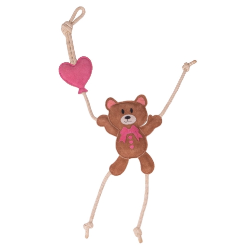 Zabawka dla konia z juty i zamszu w kolorze brązowym QHP Valentine