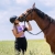 T-shirt jeździecki damski York Glitter Horse w kolorze fioletowym
