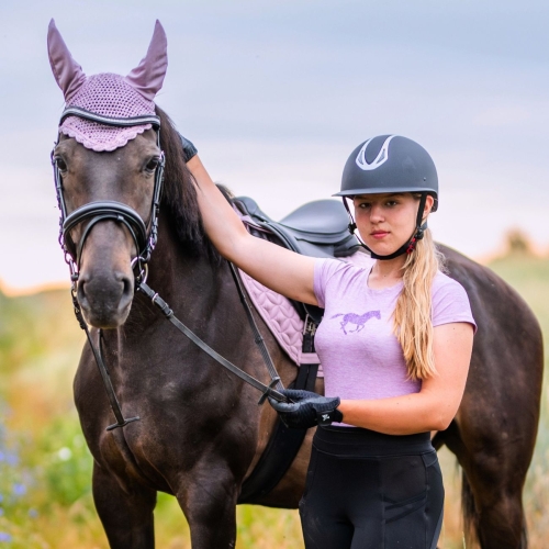 Bluzka dziecięca York Junior Glitter Horse w kolorze fioletowym