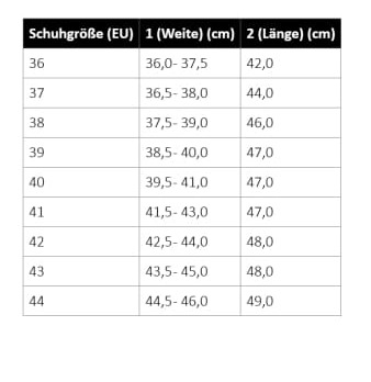 Oficerki jeździeckie z szeroką cholewką HKM Amalfi Lack - tabela rozmiarów