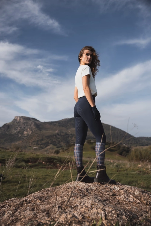 Kompresyjne legginsy jeździeckie Horze Gillian w kolorze overture navy