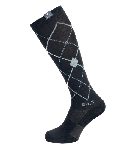 Skarpetki jeździeckie ELT Argyle w kolorze black/stone blue