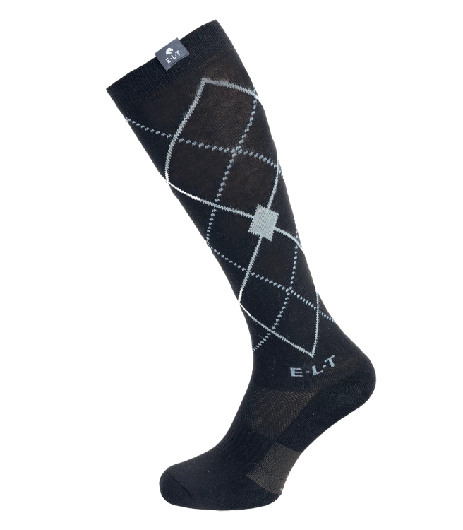 Skarpetki jeździeckie ELT Argyle w kolorze black/stone blue