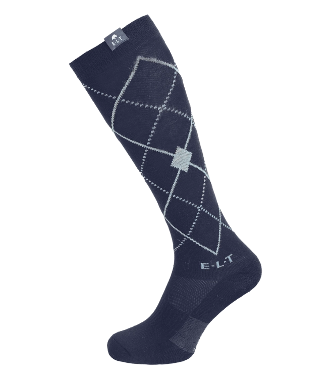 Skarpetki jeździeckie ELT Argyle w kolorze deepblue/stone