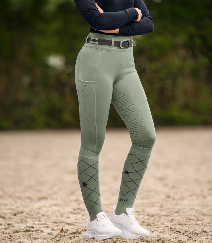 Legginsy jeździeckie damskie ELT Ella Glam w kolorze sage