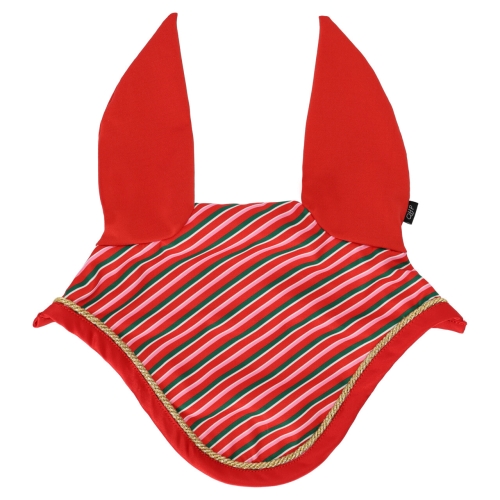 Nauszniki świąteczne dla konia QHP Christmas Jolly stripe