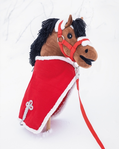 Świąteczna derka polarowa dla konika Hobby Horse QHP Christmas