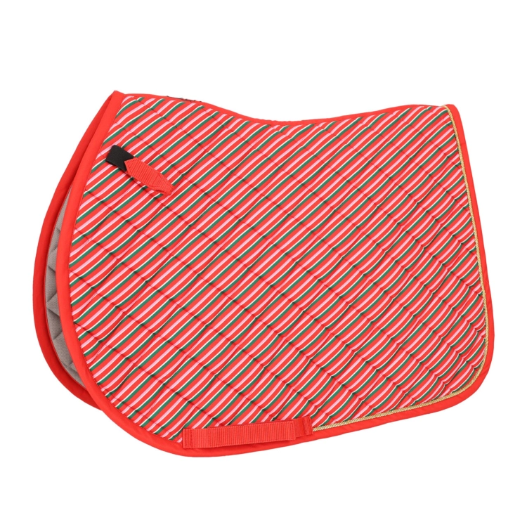Świąteczny czaprak wszechstronny QHP Christmas Jolly Stripe