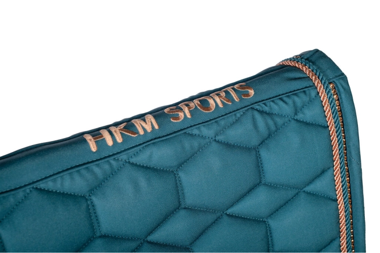 Czaprak dla konia HKM Glamour Rosegold Style w kolorze petrol i rosegold