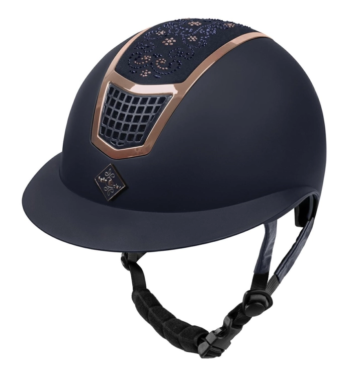 Kask do jazdy konnej Fair Play Quantinum Chic W-V w kolorze granatowym i rosegold