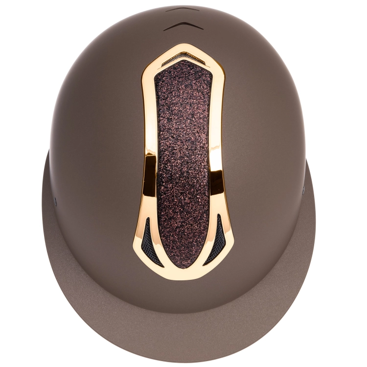 Kask jeździecki z brokatem Harry's Horse PRO F1 Mat Sparkle w kolorze brown