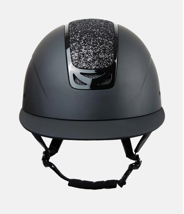 Kask jeździecki z szerokim daszkiem Horze Arix II Crystal w kolorze all black