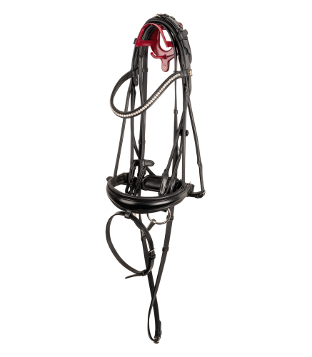 Metalowy wieszak na ogłowie Waldhausen w kolorze Cherry red