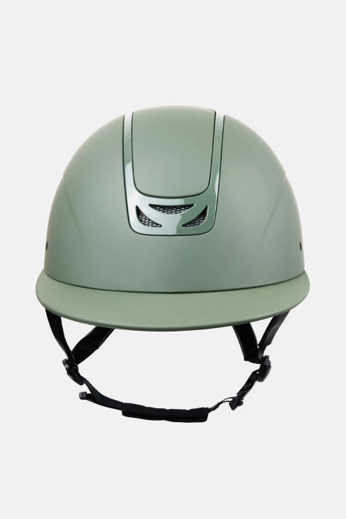 Kask jeździecki z szerokim daszkiem Horze Arix II Sport w kolorze balsam green