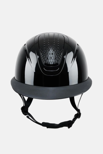 Kask jeździecki z szerokim daszkiem Horze Aero Gloss w kolorze black/black