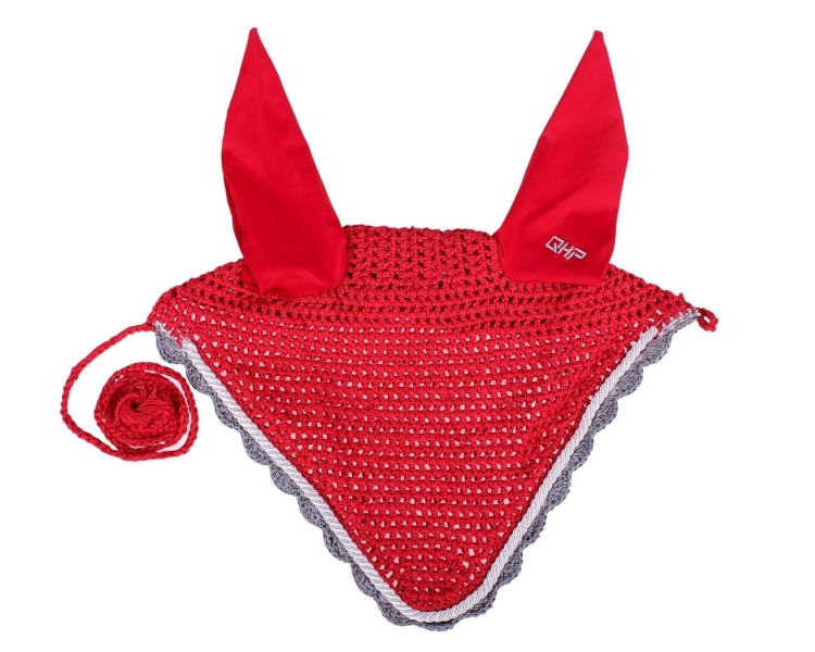 Nauszniki dla konia QHP Color w kolorze bright red