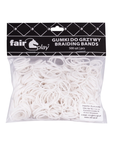 Gumki do grzywy w woreczku Fair Play w kolorze białym