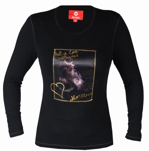 Bluzka jeździecka z długim rękawem Horka Grande w kolorze caviar