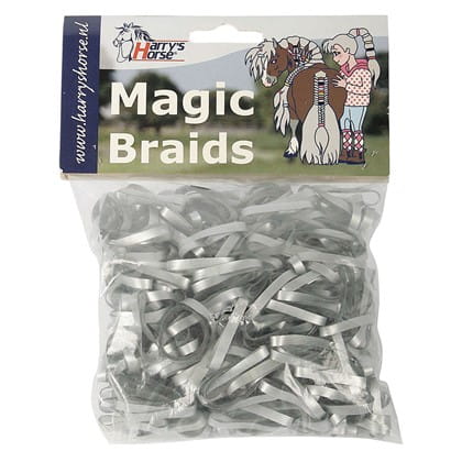 Srebrne gumki do zaplatania grzywy Harry's Horse Magic