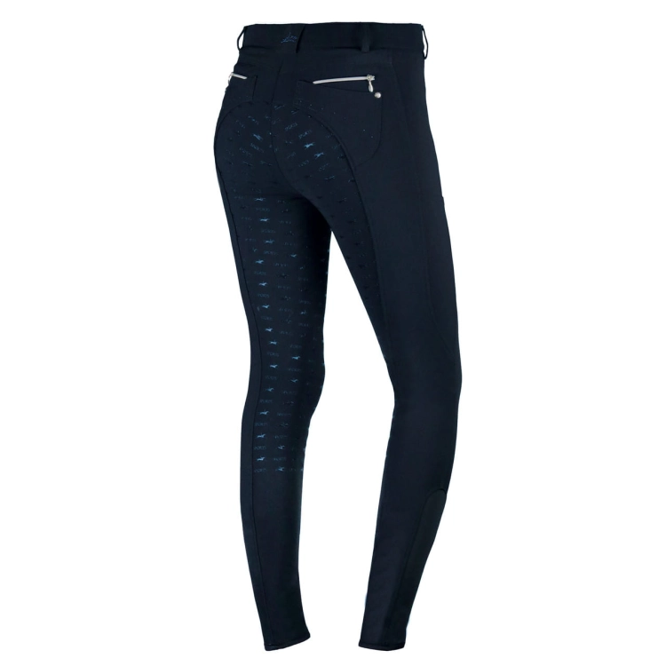 Bryczesy damskie Schockemöhle Victory w kolorze midnight blue widoczne z tyłu