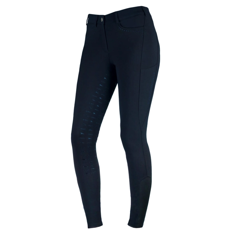 Bryczesy damskie Schockemöhle Victory w kolorze midnight blue widoczne z przodu