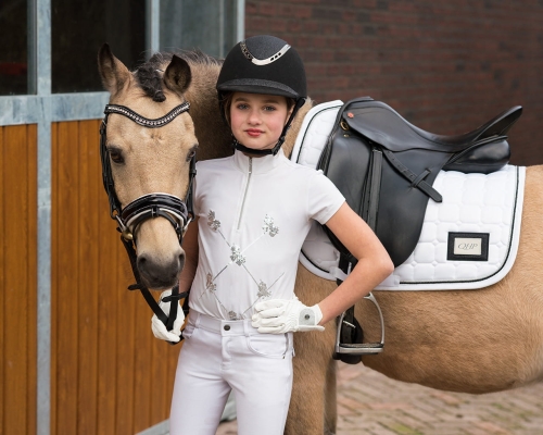 Bluzka konkursowa dziecięca QHP Junior Lana w kolorze białym