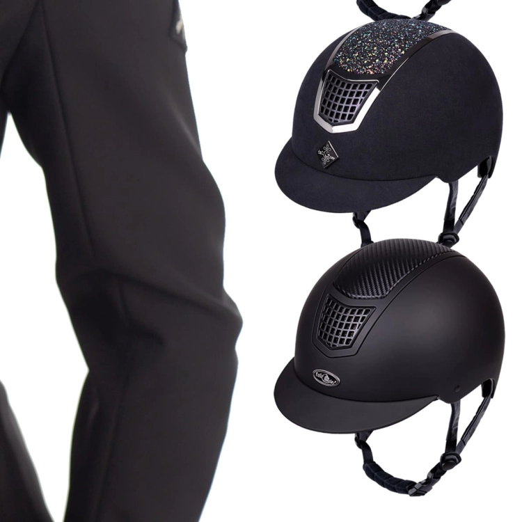 Kask do jazdy konnej z wąskim daszkiem Fair Play Quantinum Carbon