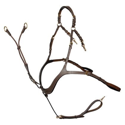 Brązowy napierśnik skórzany Harry's Horse Deluxe