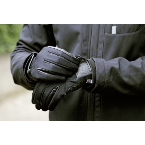 Rękawiczki jeździeckie HKM Softshell w kolorze czarnym