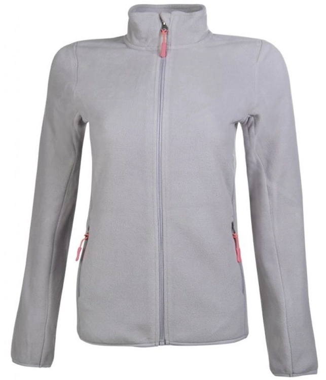 Bluza jeździecka damska z polaru HKM Anna w kolorze szarym widoczna z przodu