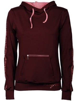 Bluza jeździecka Harry's Horse Just Ride w kolorzze bordowym z elementami rosegold widoczna z przodu