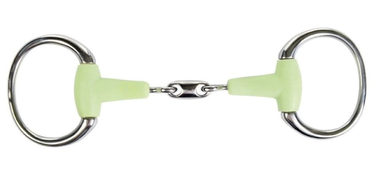 Wędzidło oliwkowe podwójnie łamane jabłkowe 16mm HKM