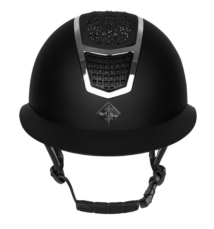 Kask jeździecki Fair Play Quantinum W-V Chic w kolorze czarnym widoczny z przodu