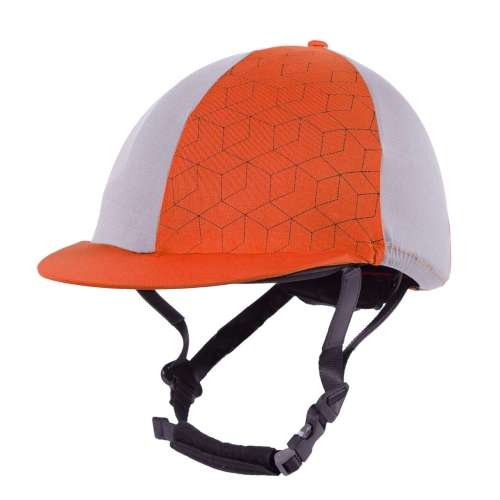 Czapka na kask do WKKW QHP Eldorado w kolorze pomarańczowo-białym