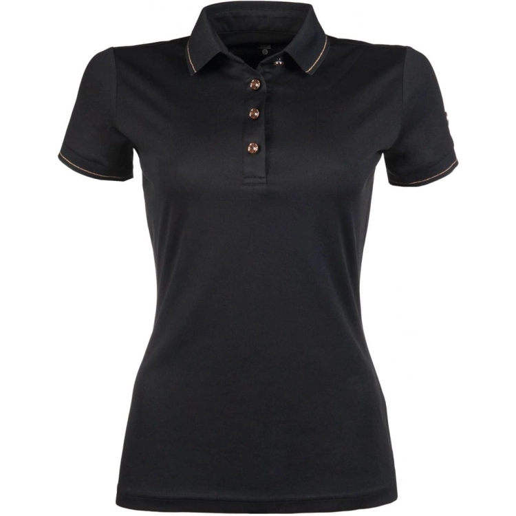 Polo jeździeckie HKM Glamour Rosegold w kolorze czarnym
