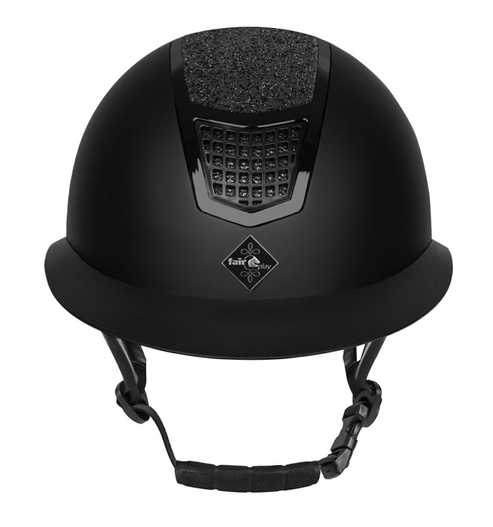 Kask jeździecki z szerokim daszkiem Fair Flay Quantium Eclipse W-V w kolorze black widoczny z przodu