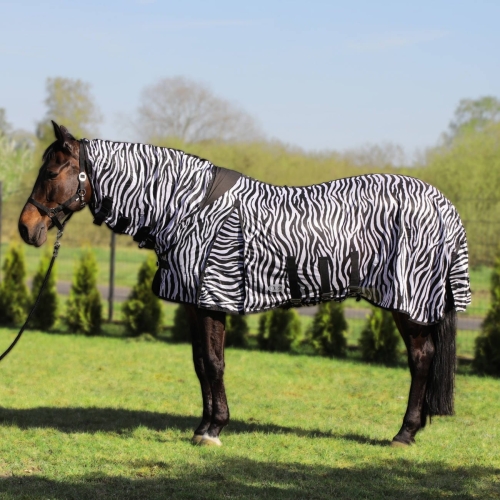 Derka siatkowa zebra z kapturem i klapą na brzuch York