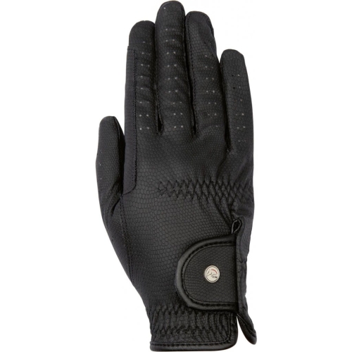 Rękawiczki jeździeckie letnie w kolorze czarnym HKM Style Grip