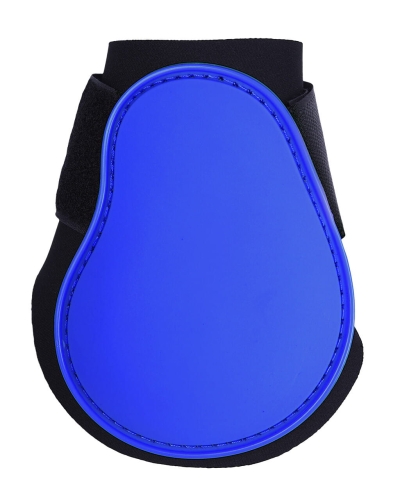 Ochraniacze dla konia na tylne nogi QHP Color w kolorze cobalt widoczne od strony skorupy
