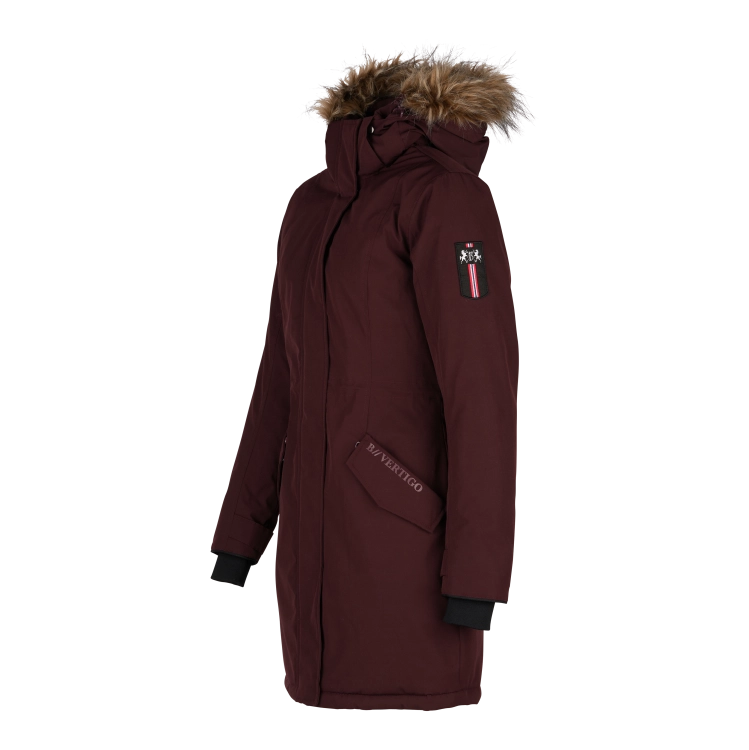 Parka jeździecka zimowa B Vertigo Gwyneth w kolorze burgundy widoczna z boku