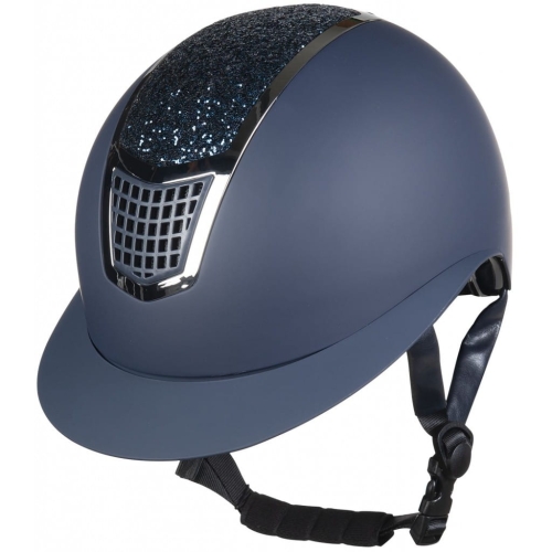 Kask jeździecki z szerokim daszkiem HKM Glamour w kolorze granatowym