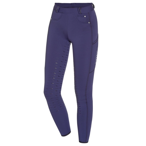 Breginsy zimowe Schockemohle Termo Tights w kolorze jeans widoczne z przodu