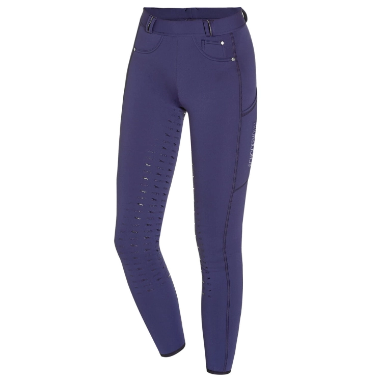 Breginsy zimowe Schockemohle Termo Tights w kolorze jeans widoczne z przodu