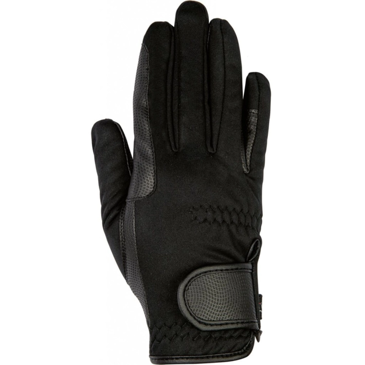 Rękawiczki do jazdy konnej HKM Softshell w kolorze czarnym