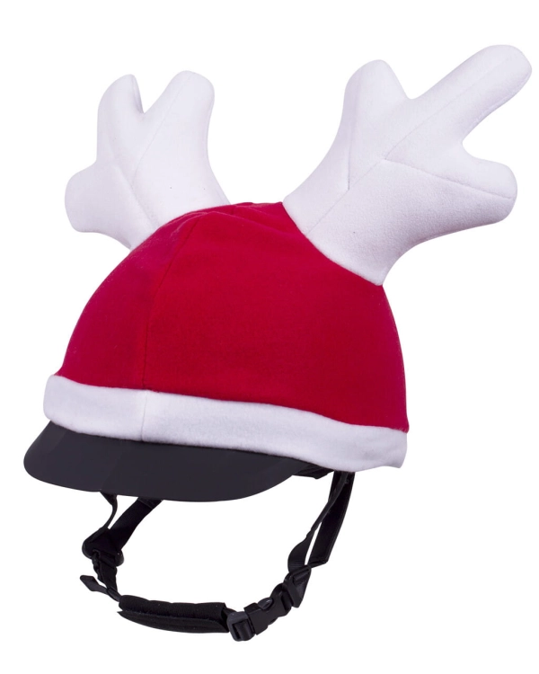 Świąteczna czapka na kask jeździecki QHP Christmas Renifer