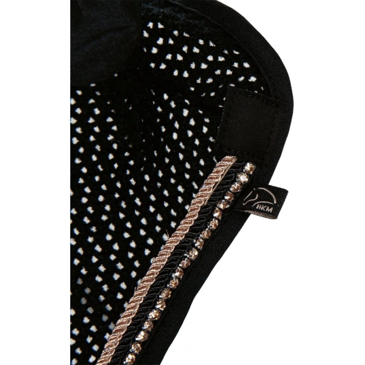 Nauszniki z kryształkami HKM Glamour w kolorze czarnym/rosegold